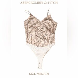Abercrombie & Fitch Leopard Satin Bodysuit Size Medium